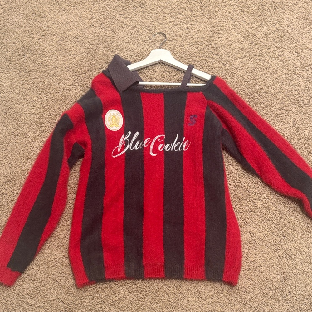 Red and Black Striped Sweater